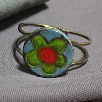 Bracelet céramique fleur